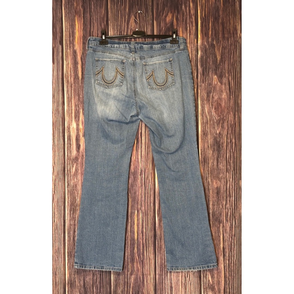 J6 Premium Jeans Women Flare Bootcut Light Wash Embroidered Pockets Size 14 - Picture 2 of 16